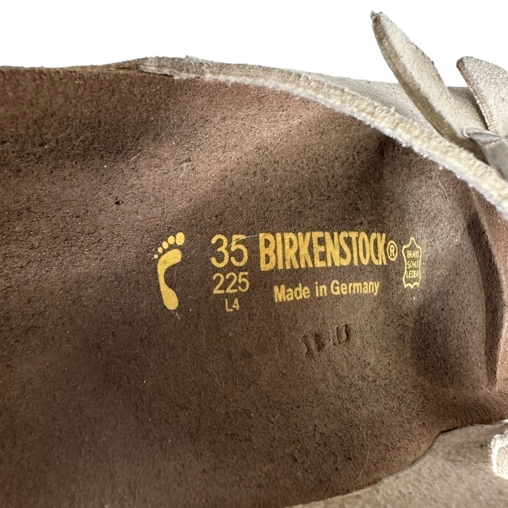 Birkenstock Arizona Suede Sandals Size 35 L 4 Narrow Soft Footbed Stone Gray - Picture 15 of 15